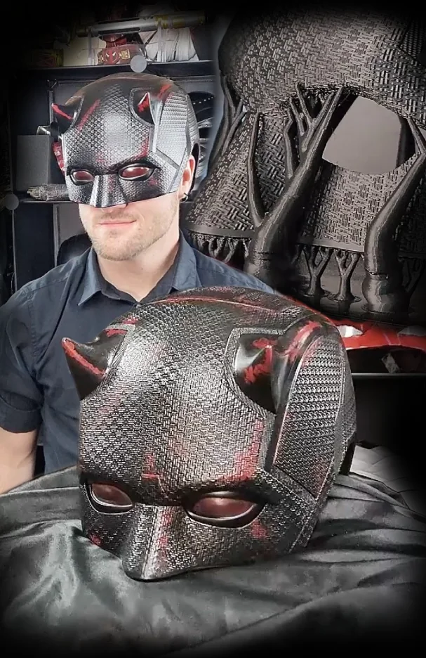 Black illuminated Daredevil helmet