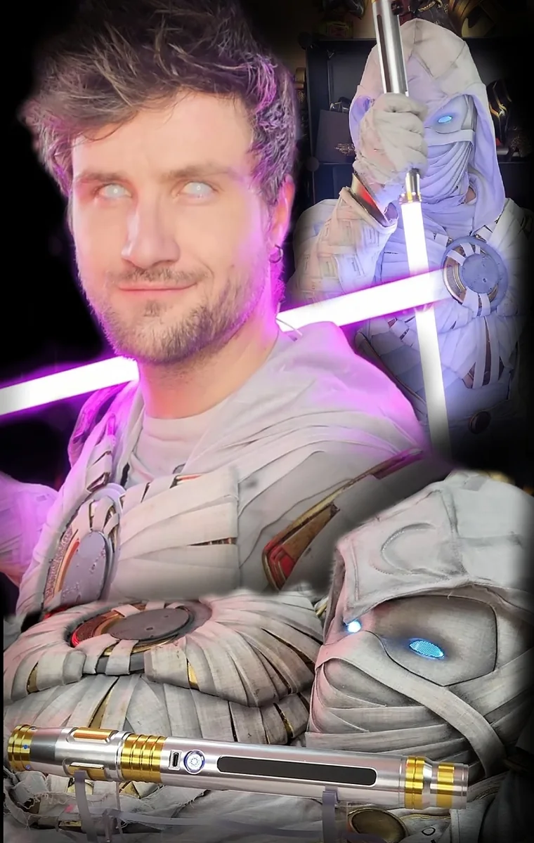 Illuminated saber and wearable costume